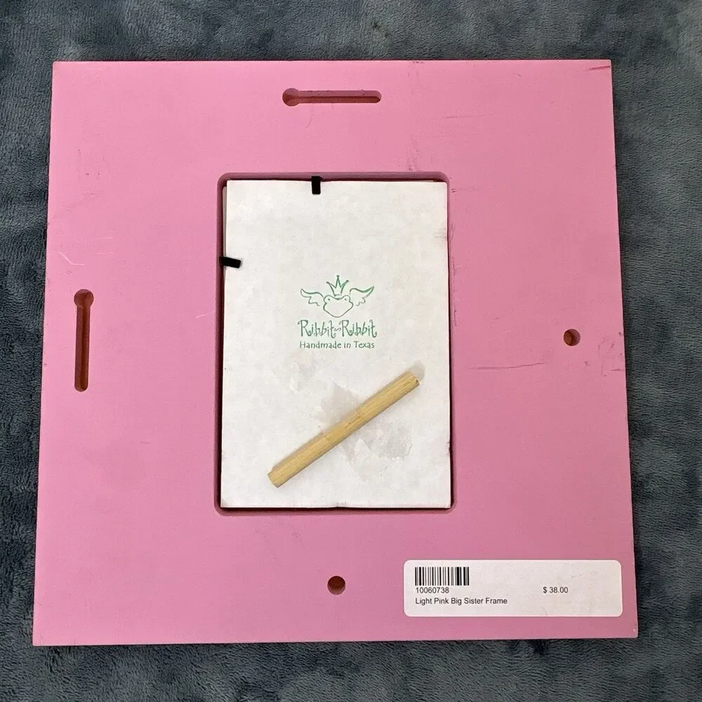 Wooden Big Sister Picture Frame Ribbit-Ribbit Pink 3x4